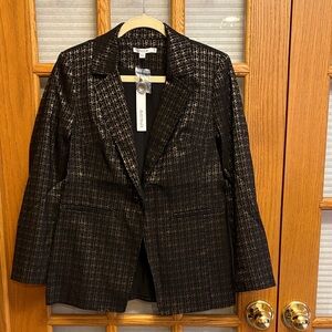 NWT Chico's 0.5 Brigitte Metallic Patterned Blazer